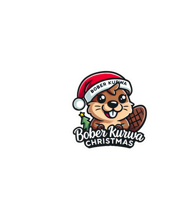 Bober Kurwa Christmas 1 model alb pe tricou