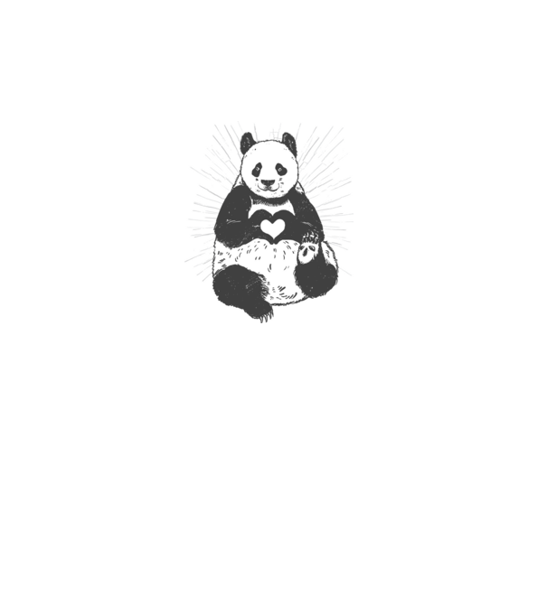 Inimă panda model roz pe tricou