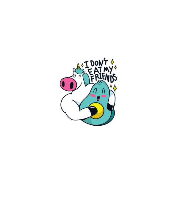 Unicorn Avocado Prietenie model verde pe tricou