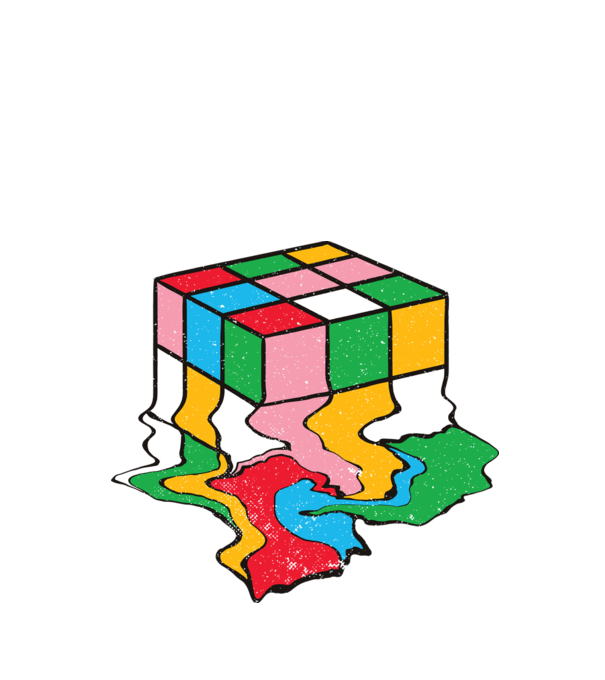 Cub Rubik topindu-se model negru pe tricou