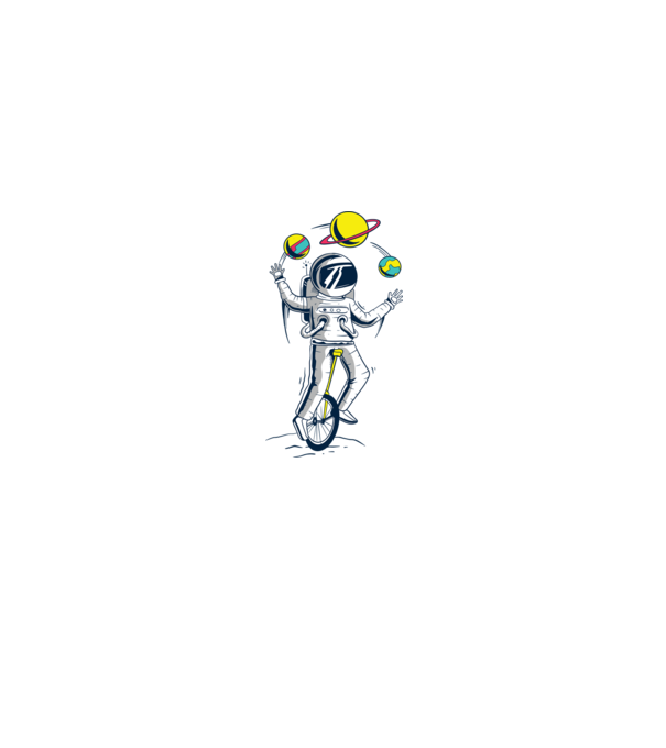 Jongler Astronaut model albastru regal pe tricou