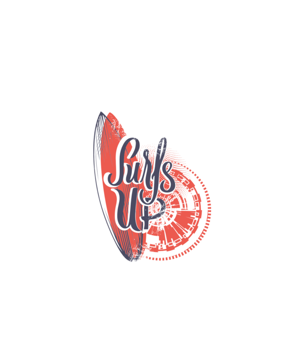 Surfs up model alb pe tricou