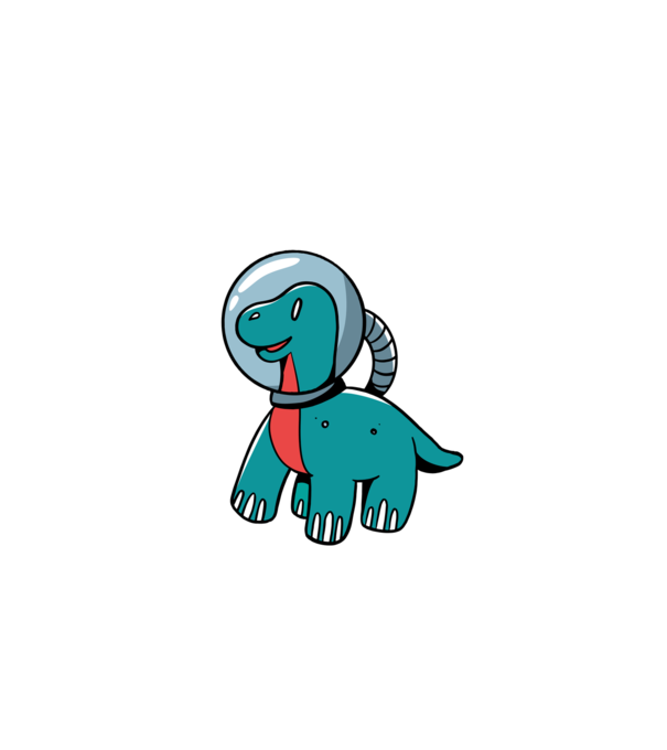 Dinozaur Astronaut model negru pe tricou