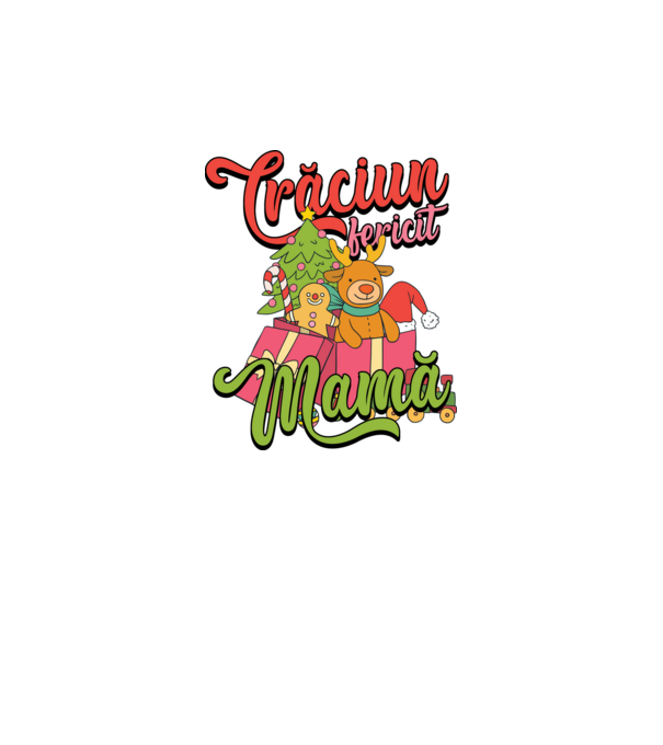 CRĂCIUN FERICIT MAMĂ model negru pe tricou