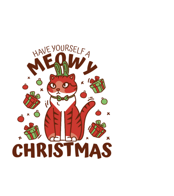Have yourself a Meowy Christmas - Cicás Karácsony model negru pe tricou
