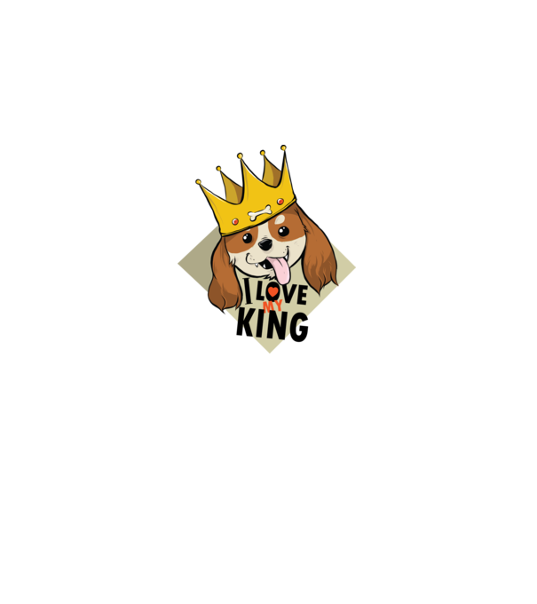 I love my king - Cavalier King Charles tricou cu câine Cocker Spaniel model negru pe tricou