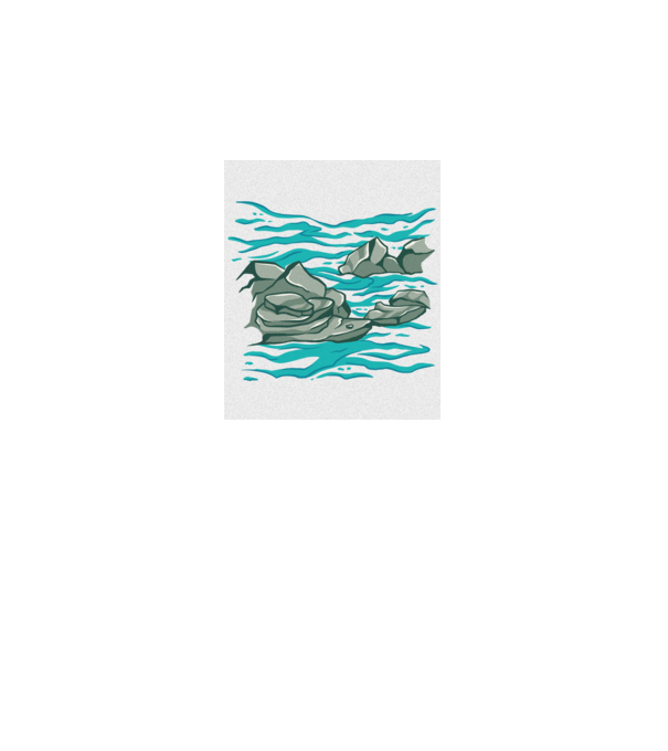 Oceanul cu Stânci model albastru regal pe tricou