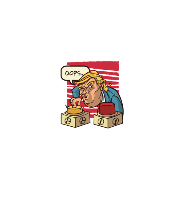 Trump Bombă nucleară model alb pe tricou
