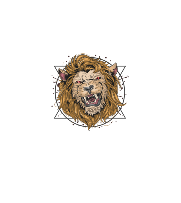 angry lion model negru pe tricou