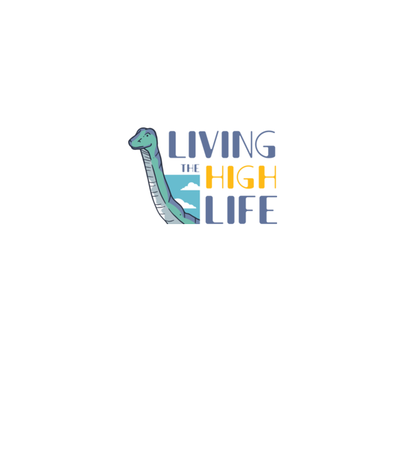 Living the High Life Dinosaur model negru pe tricou