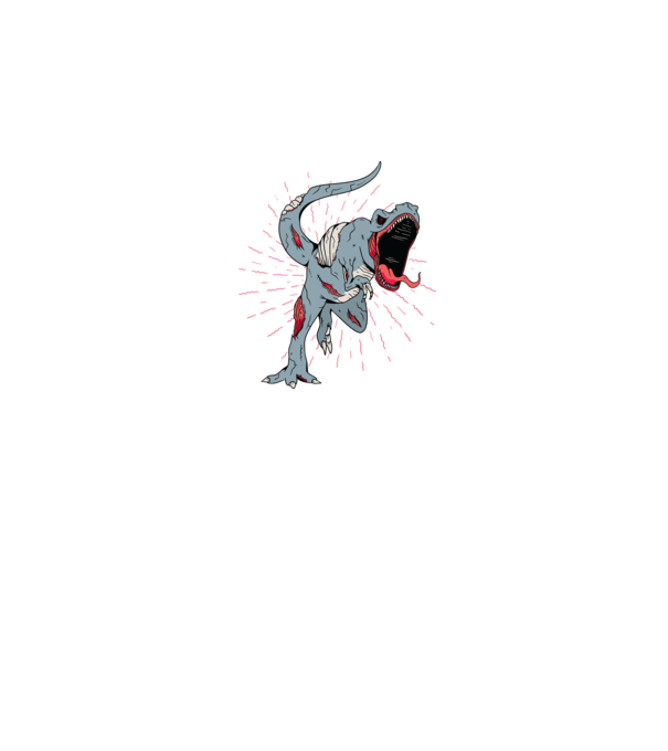 T-rex Zombie model alb pe tricou