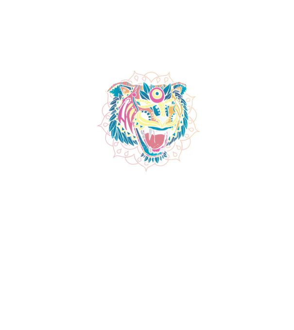Tigru Mandala model negru pe tricou