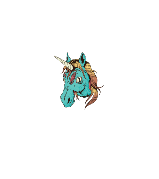 Unicorn Zombie model negru pe tricou