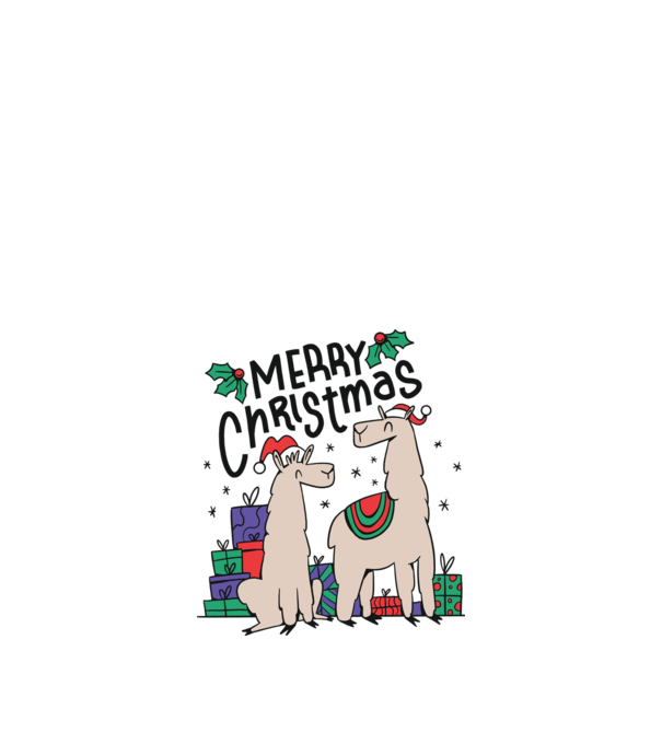 Alpaca de Crăciun model alb pe tricou