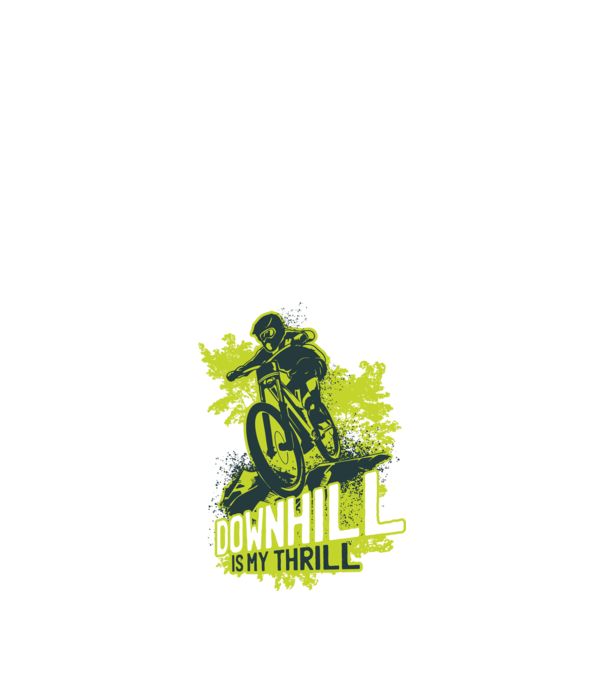 Downhill Is My Thrill tricou bicicletă model negru pe tricou