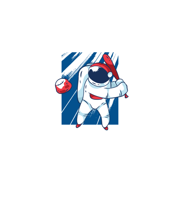 Baseball Astronaut model negru pe tricou