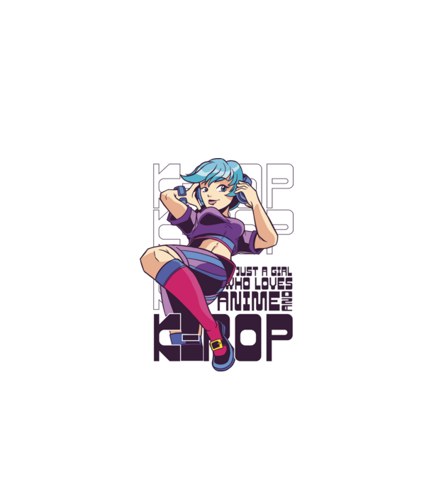 Doar o fată căreia îi place Anime și K-Pop model alb pe tricou