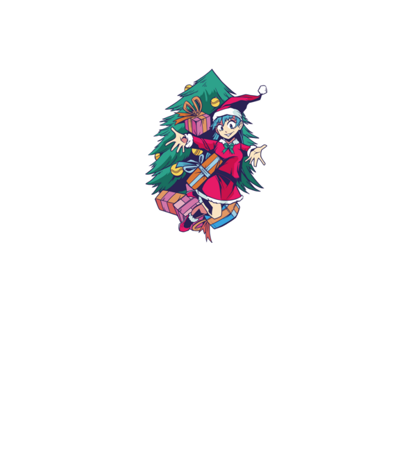 Anime Crăciun model negru pe tricou