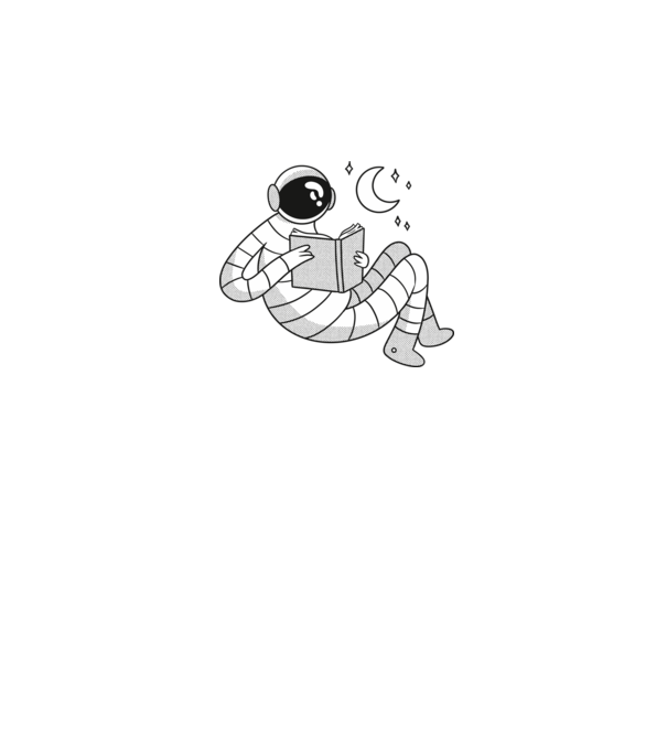 Lectură Astronaut model albastru închis pe tricou