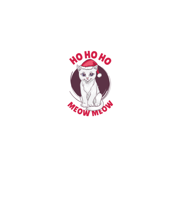 Ho Ho Ho Ho Ho Ho Ho Meow Meow Crăciun cu pisică model gri pe tricou