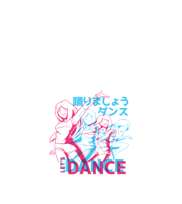 Anime Dance model alb pe tricou