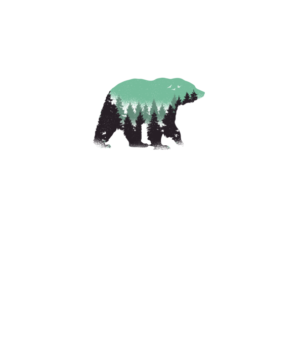 Urs pădure Natură tricou model alb pe tricou