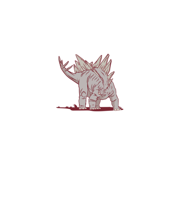 Stegosaurus dinozaur model albastru deschis pe tricou