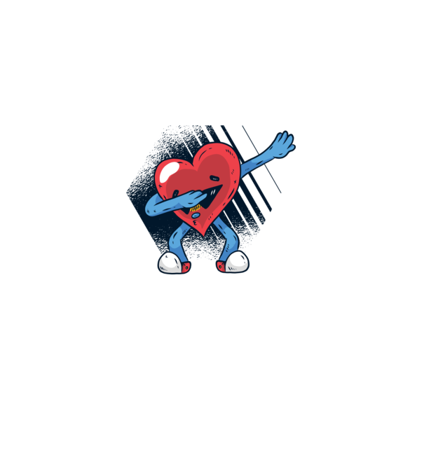'Inimă DAB Floss Heart tricou amuzant pentru Valentine''s Day' model alb pe tricou