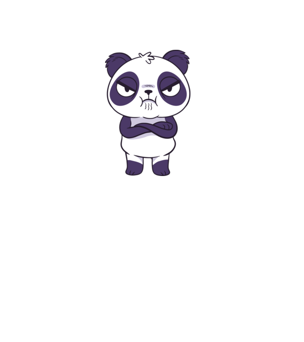 Panda furios model albastru deschis pe tricou