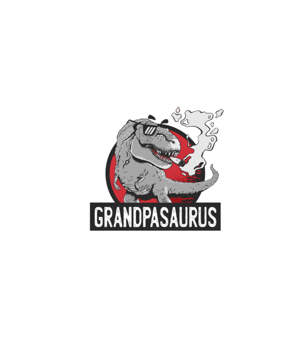 Grandpasaurus T-rex model negru pe tricou