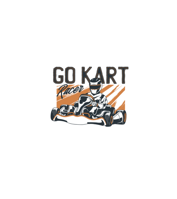 Concurent Go-kart model alb pe tricou