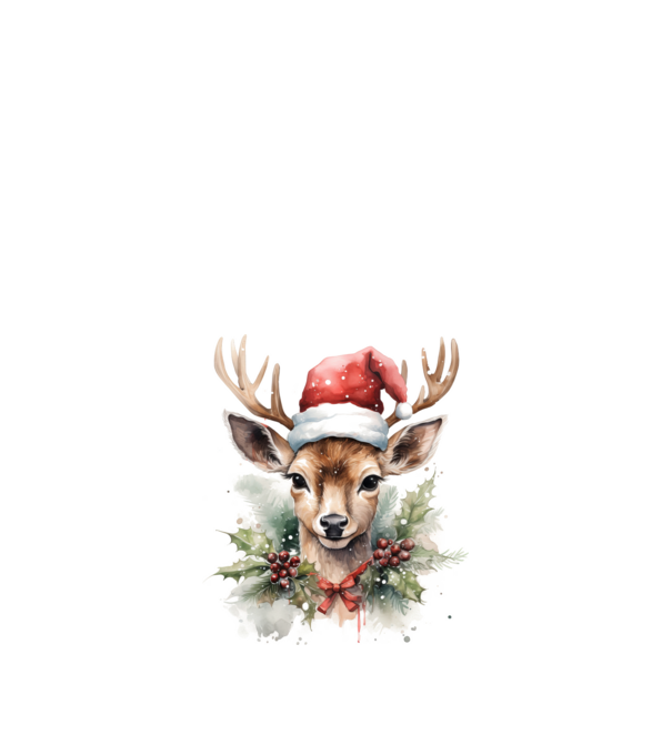 Festive Reindeer model alb pe tricou