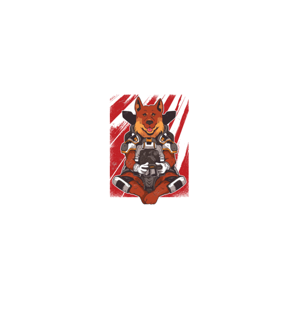 Gamer Ciobănesc german Apex model gri pe tricou