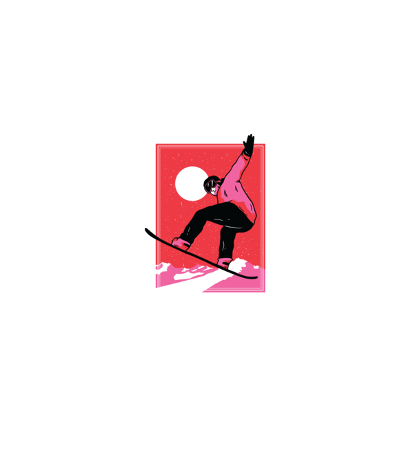 Snowboard poster model albastru închis pe tricou