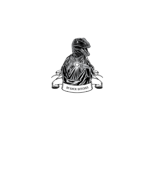 Iisus Raptor Dinozaur model gri pe tricou