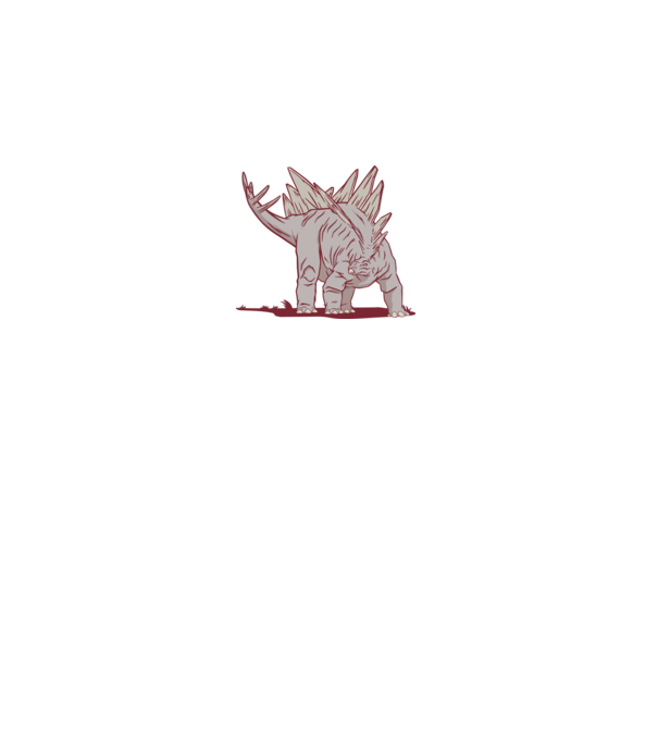 Stegosaurus dinozaur model alb pe tricou