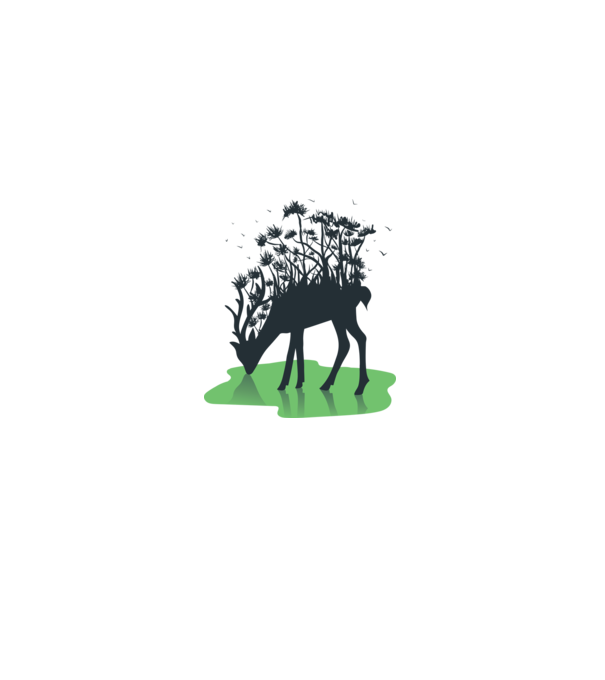 Natură cerb model alb pe tricou