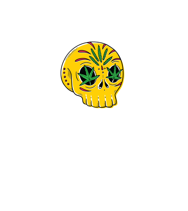 Marijuana Craniu model turcoaz pe tricou