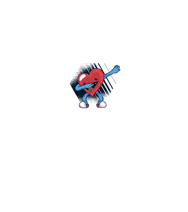 'Inimă DAB Floss Heart tricou amuzant pentru Valentine''s Day' model alb pe tricou