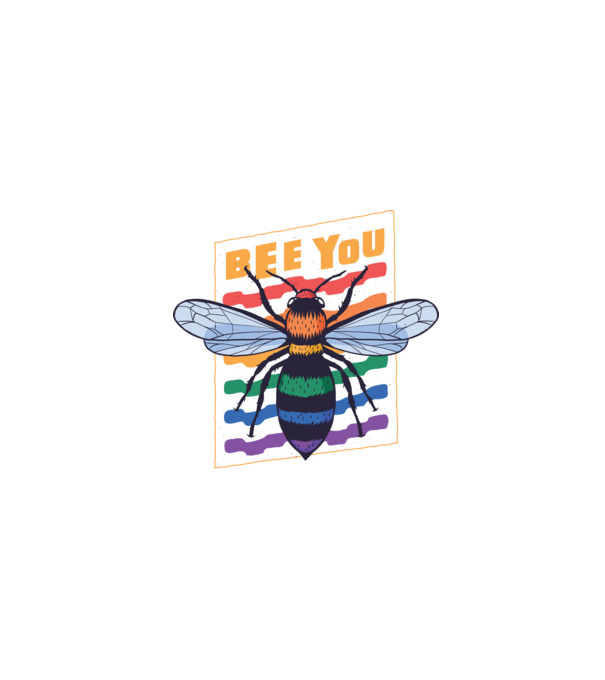 Bee You Pride model negru pe tricou