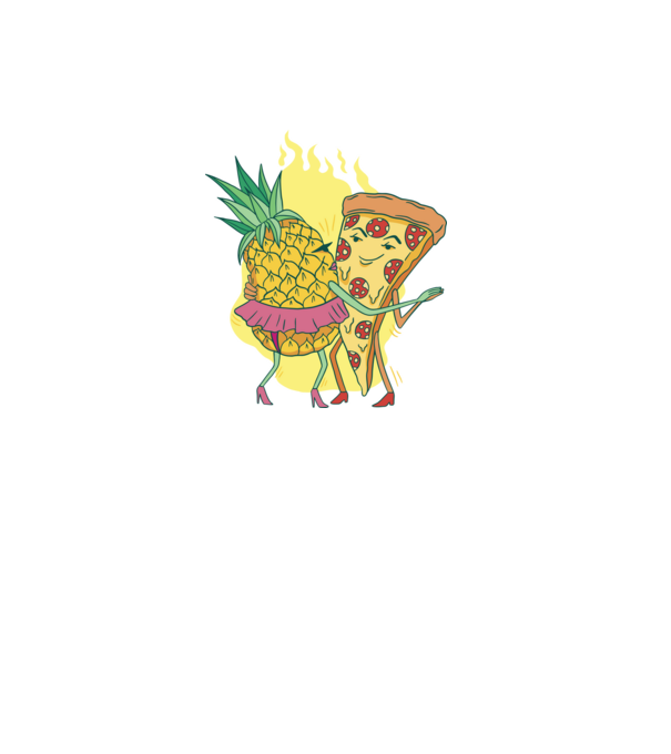 Pizza cu ananas Dragoste model negru pe tricou
