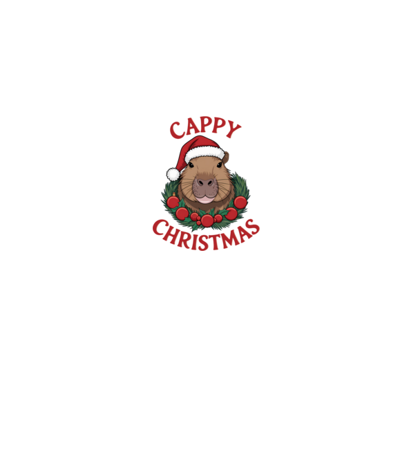Cappy Christmas 2 model alb pe tricou