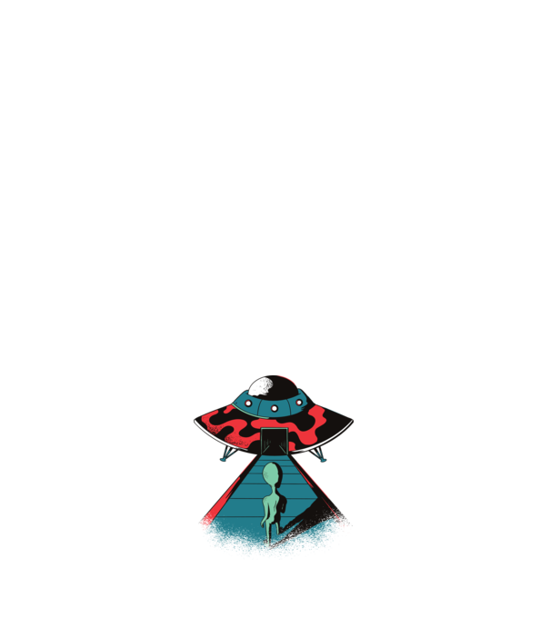 Alien Ufo model negru pe tricou