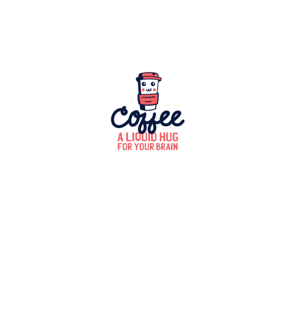 Cafea - o îmbrățișare lichidă pentru creier model alb pe tricou