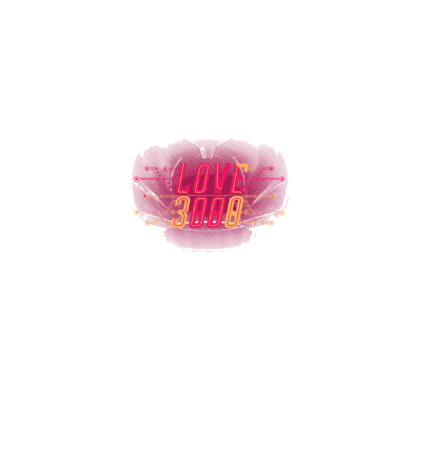 Love 3000 model negru pe tricou