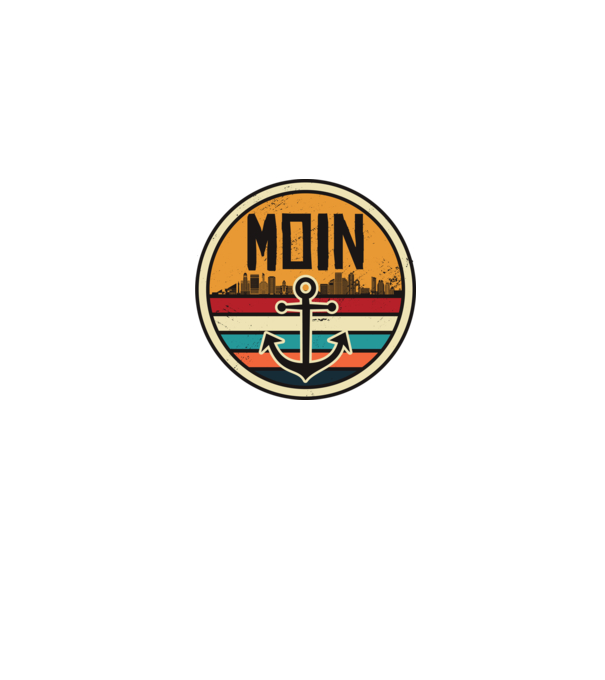 Ancoră Moin model albastru jeanși pe tricou