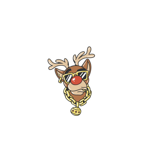 Gangster Reindeer model alb pe tricou