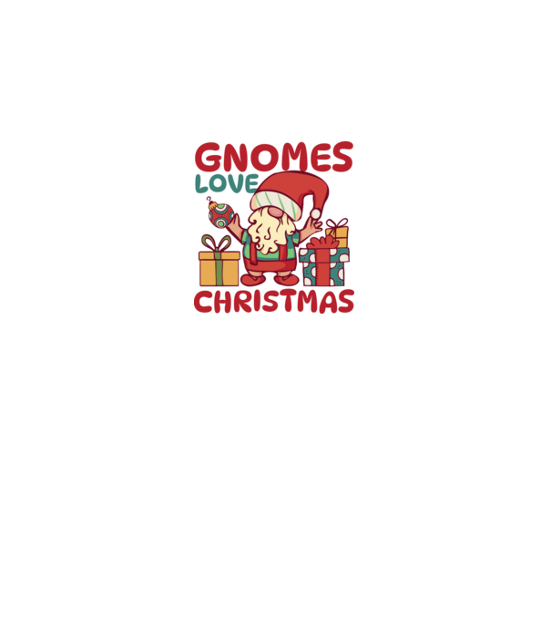 Gnomes LOVE Christmas model alb pe tricou