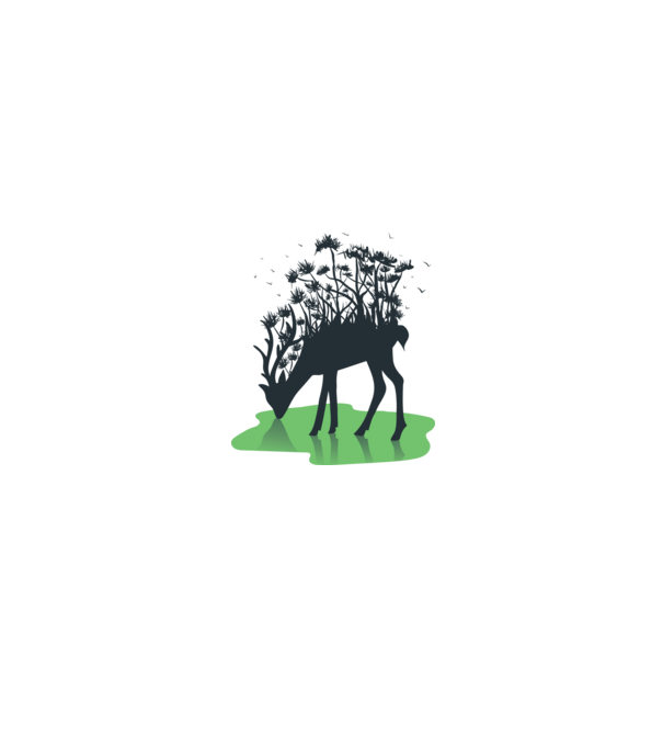Natură cerb model alb/roșu pe tricou