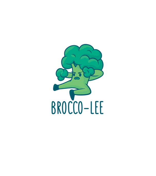 Brocco-Lee - Broccoli Karate model alb pe tricou